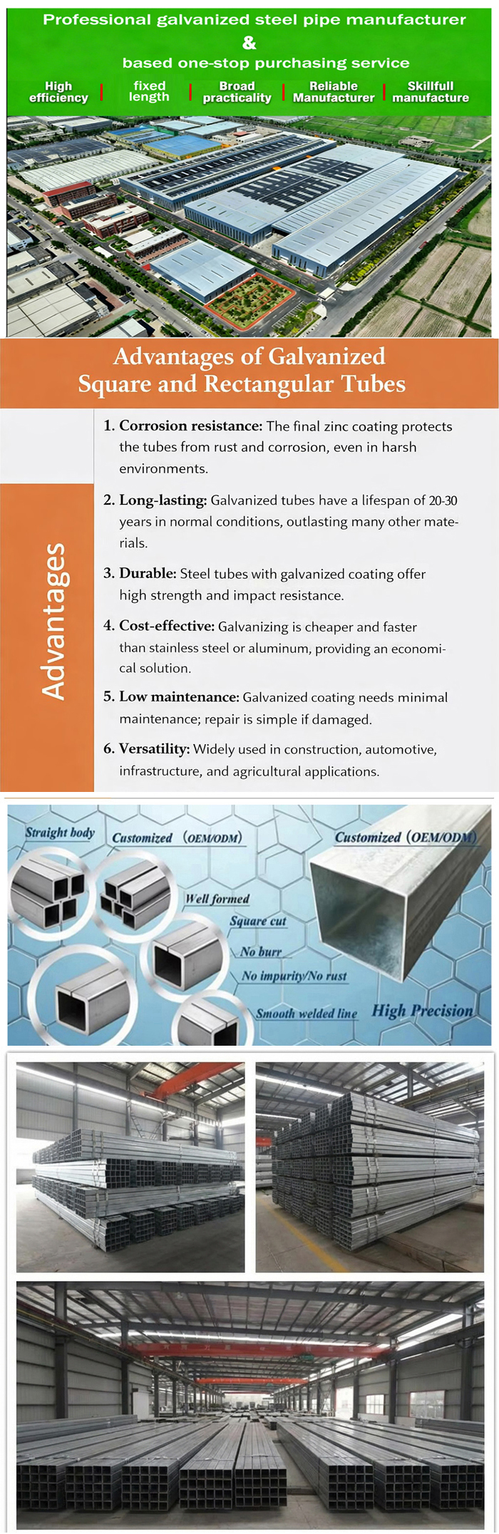 galvanized square tube